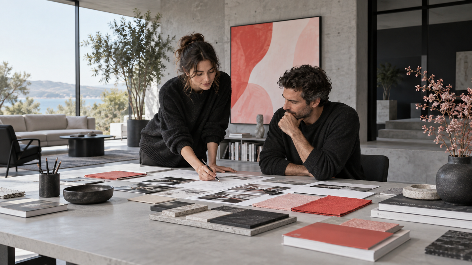 Creative collaboration in a studio — generated illustration