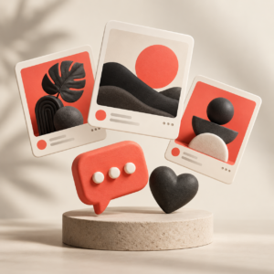 AI-generated social media creative and conversation concept